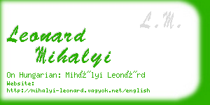 leonard mihalyi business card